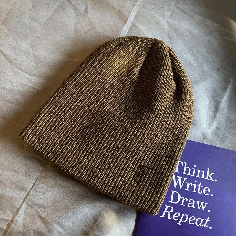 Unisex Basic Solid Color Eaveless Wool Cap