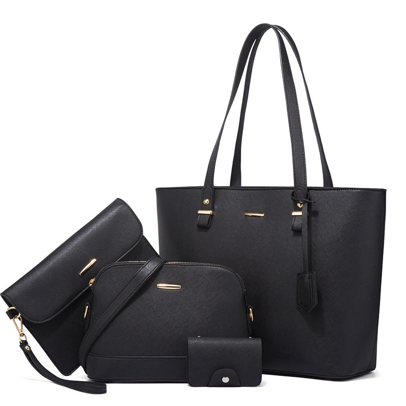 Women's Medium All Seasons Pu Leather Solid Color Fashion Square Zipper Bag Sets