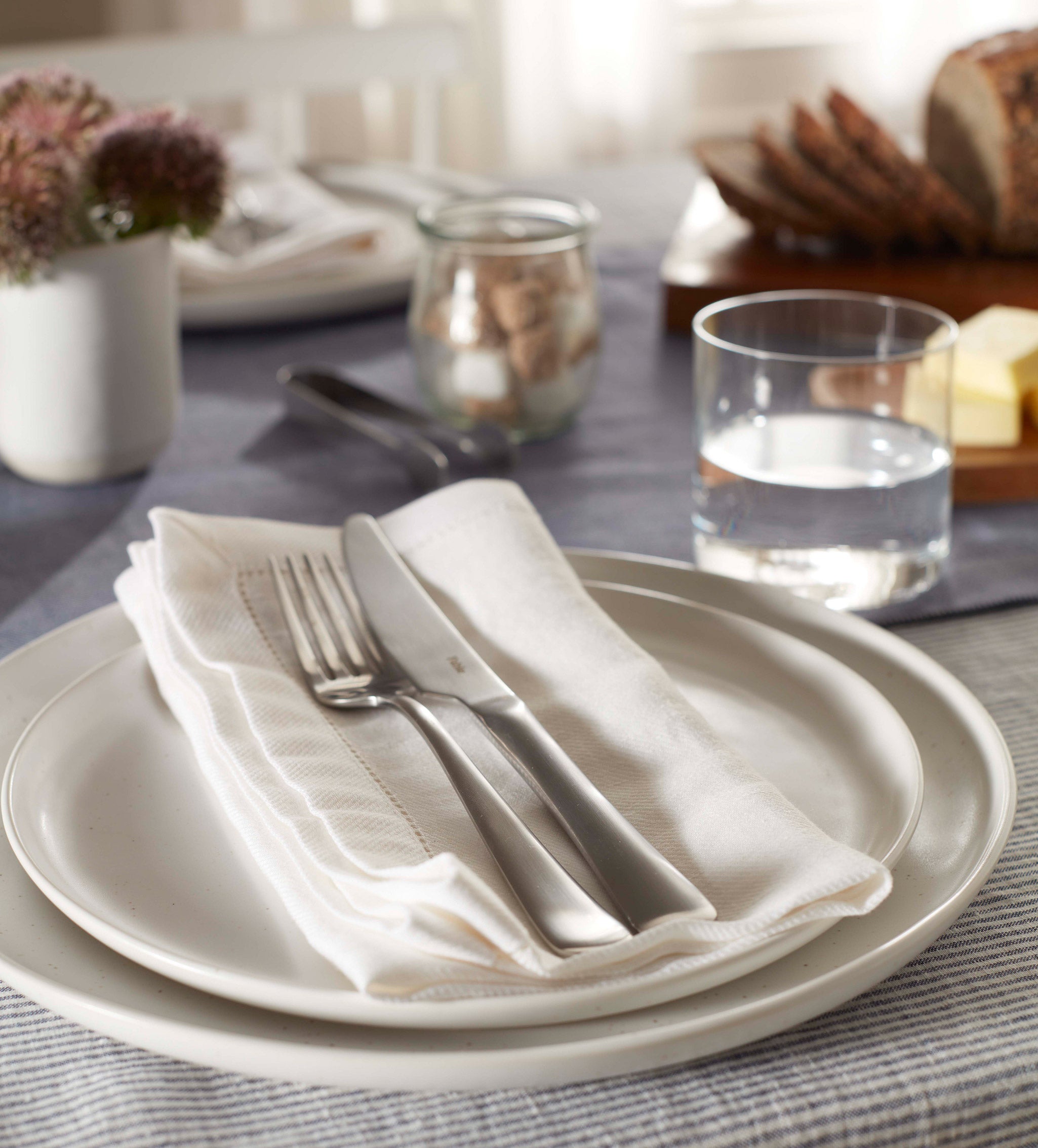 Off White Cotton Linen Napkins - Set of 4