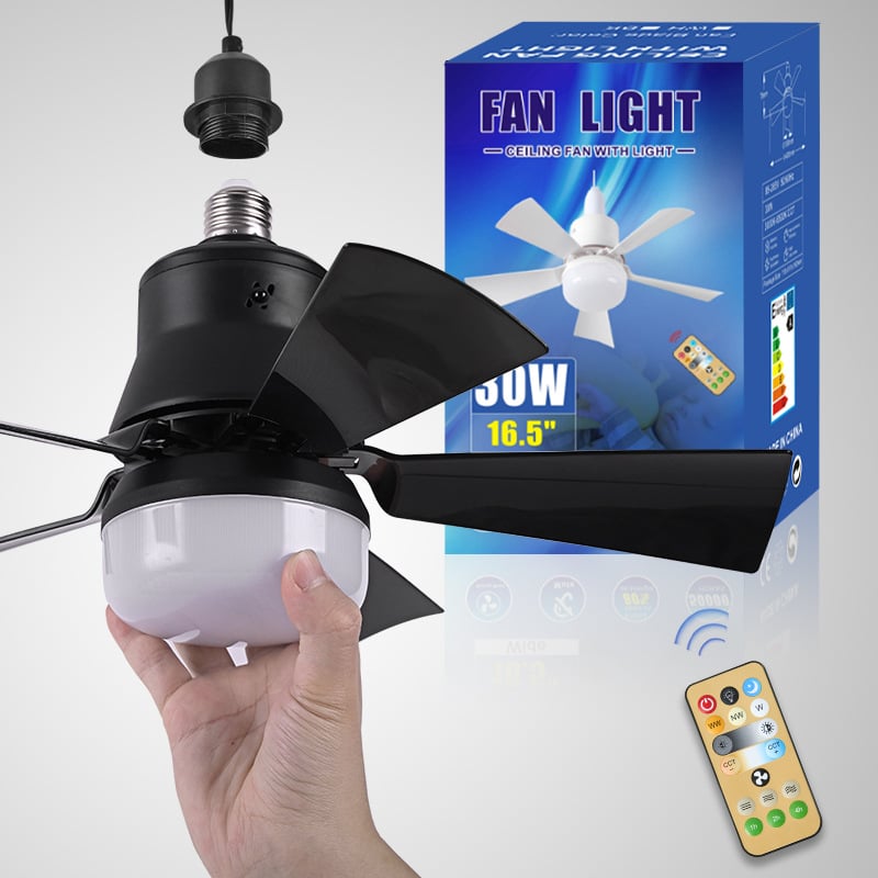 🔥SUMMER SALE- 2-IN-1 PORTABLE CEILING FAN & LIGHT with Remote Control