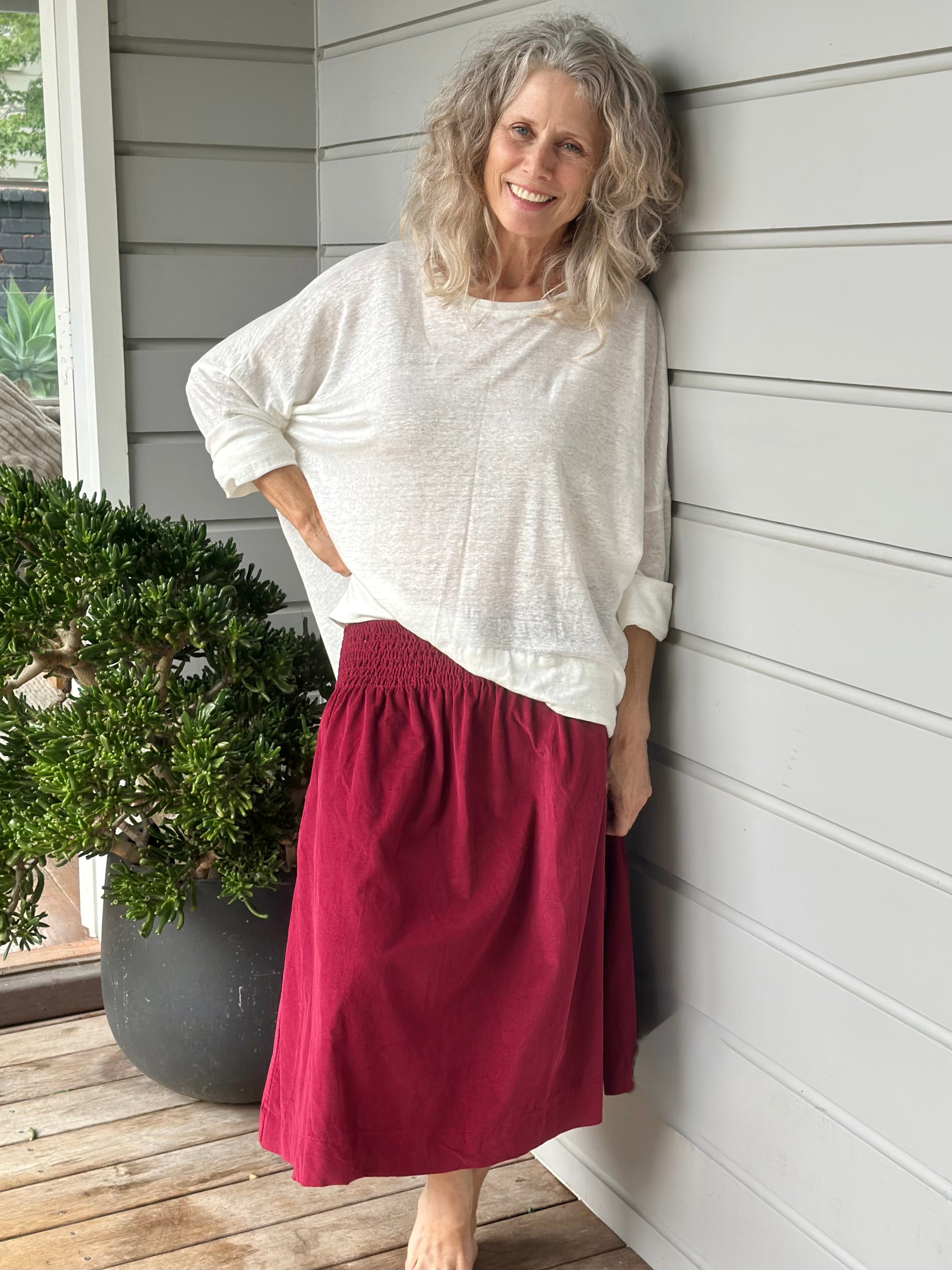 lola skirt - merlot cord