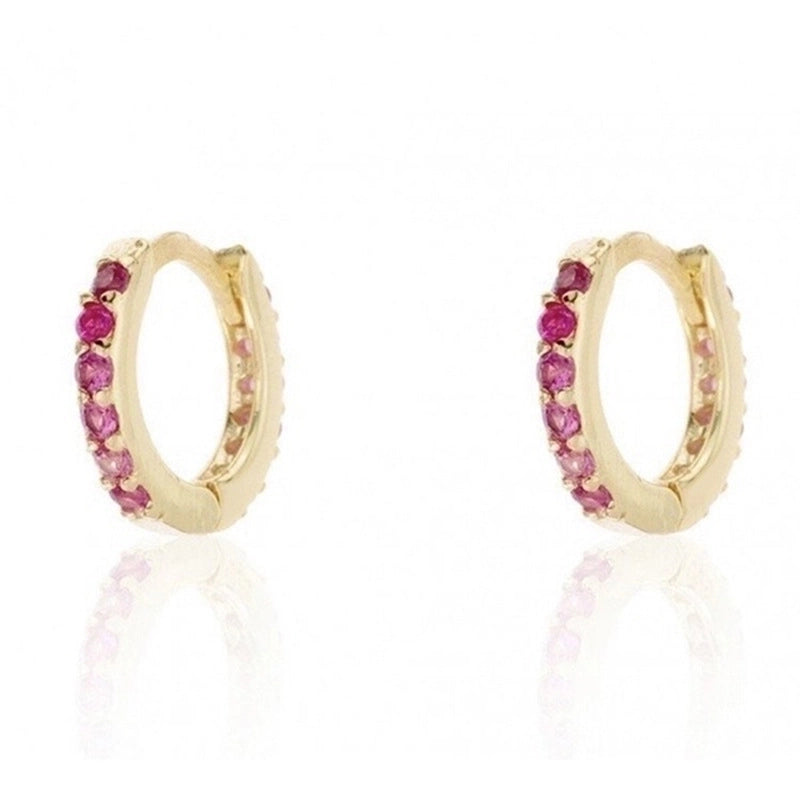 1 Pair Casual Minimalist Round Plating Inlay Copper Zircon Gold Plated Silver Plated Earrings