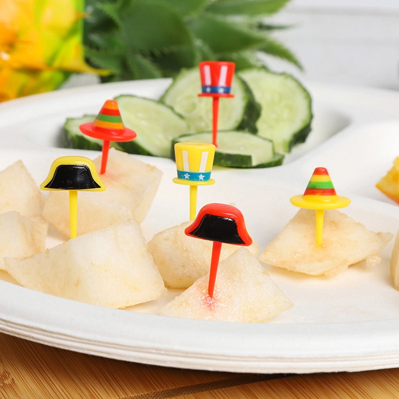 New Cartoon Fruit Fork  Mini Fruit Sign Hot Children Fruit Fork