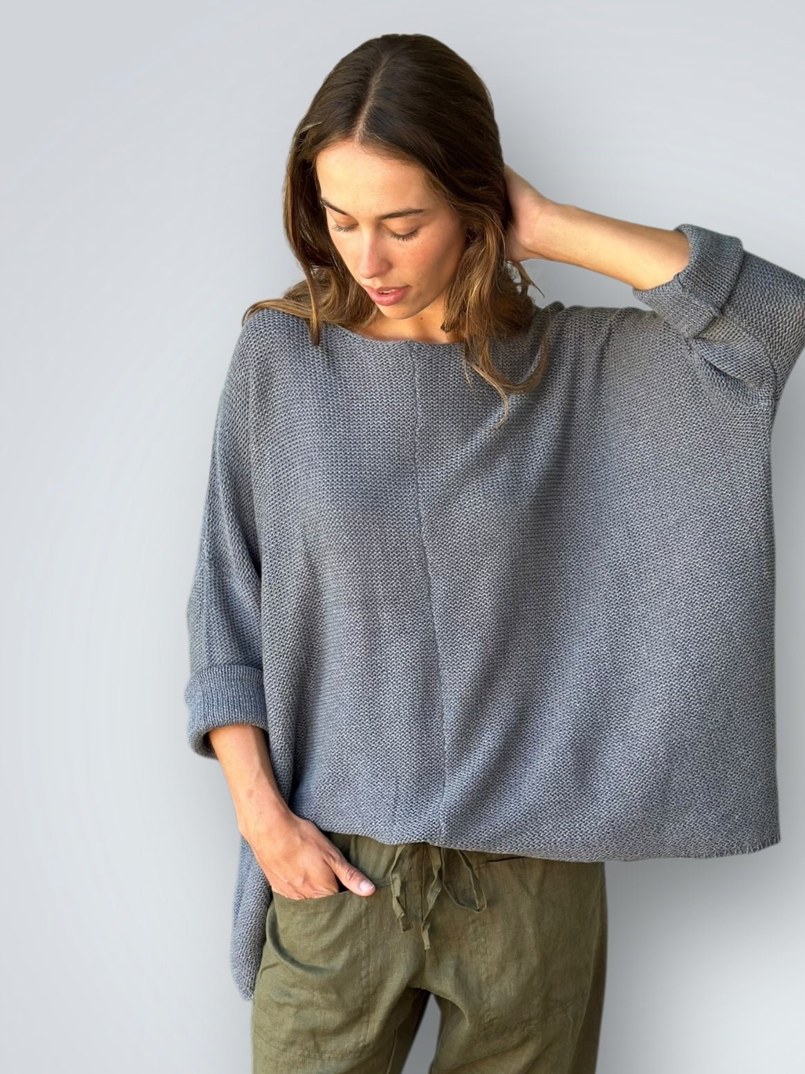 slate grey cotton knit