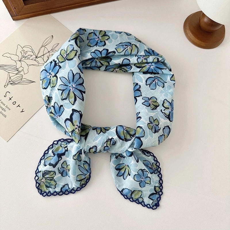 Women's Elegant Sweet Printing Cotton And Linen Silk Scarf