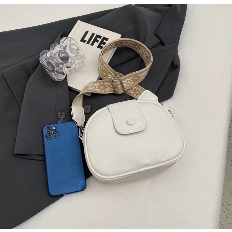 Women's Small Pu Leather Solid Color Streetwear Cloud Shape Flip Cover Crossbody Bag