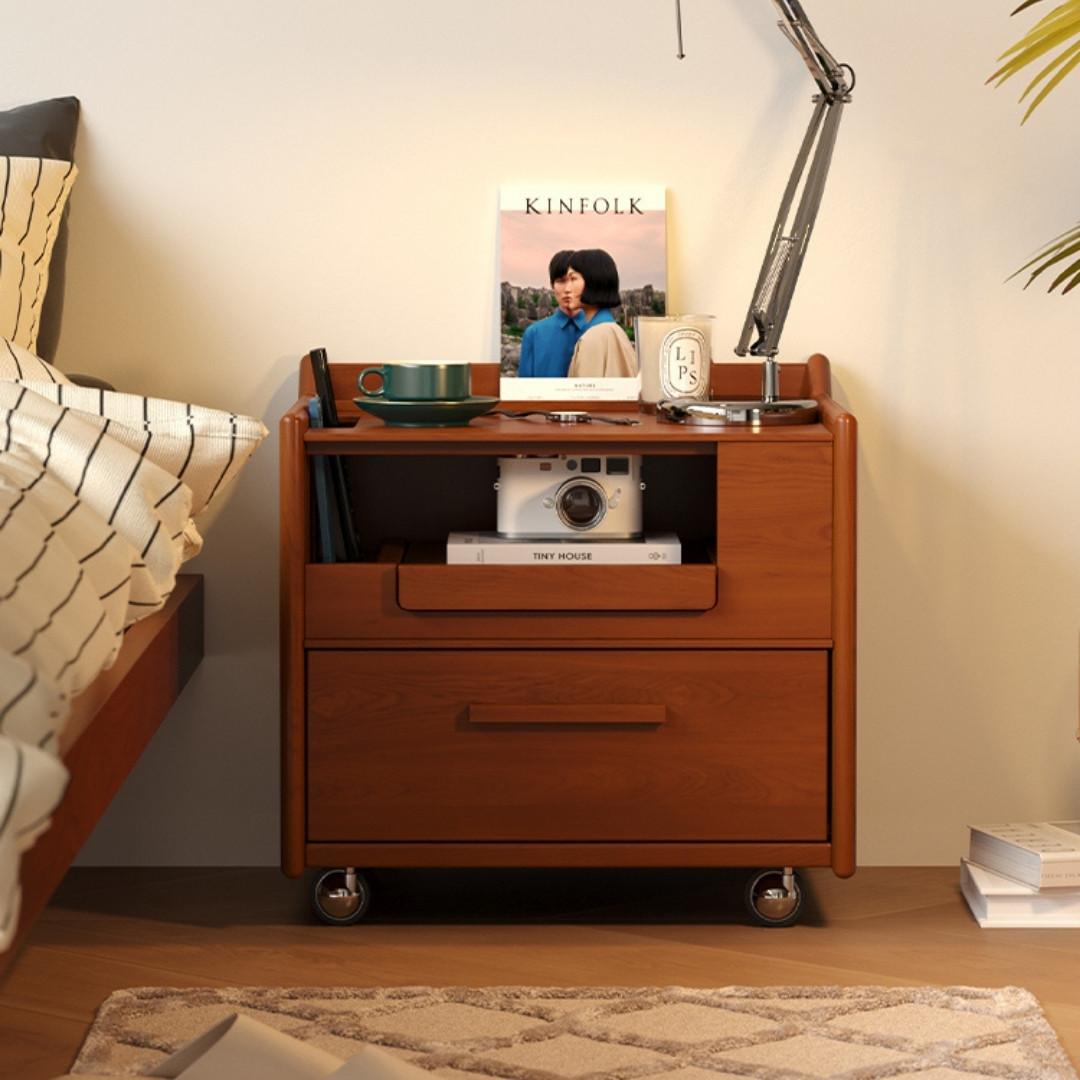 Eric Solid Wood Multi-functional Nightstand