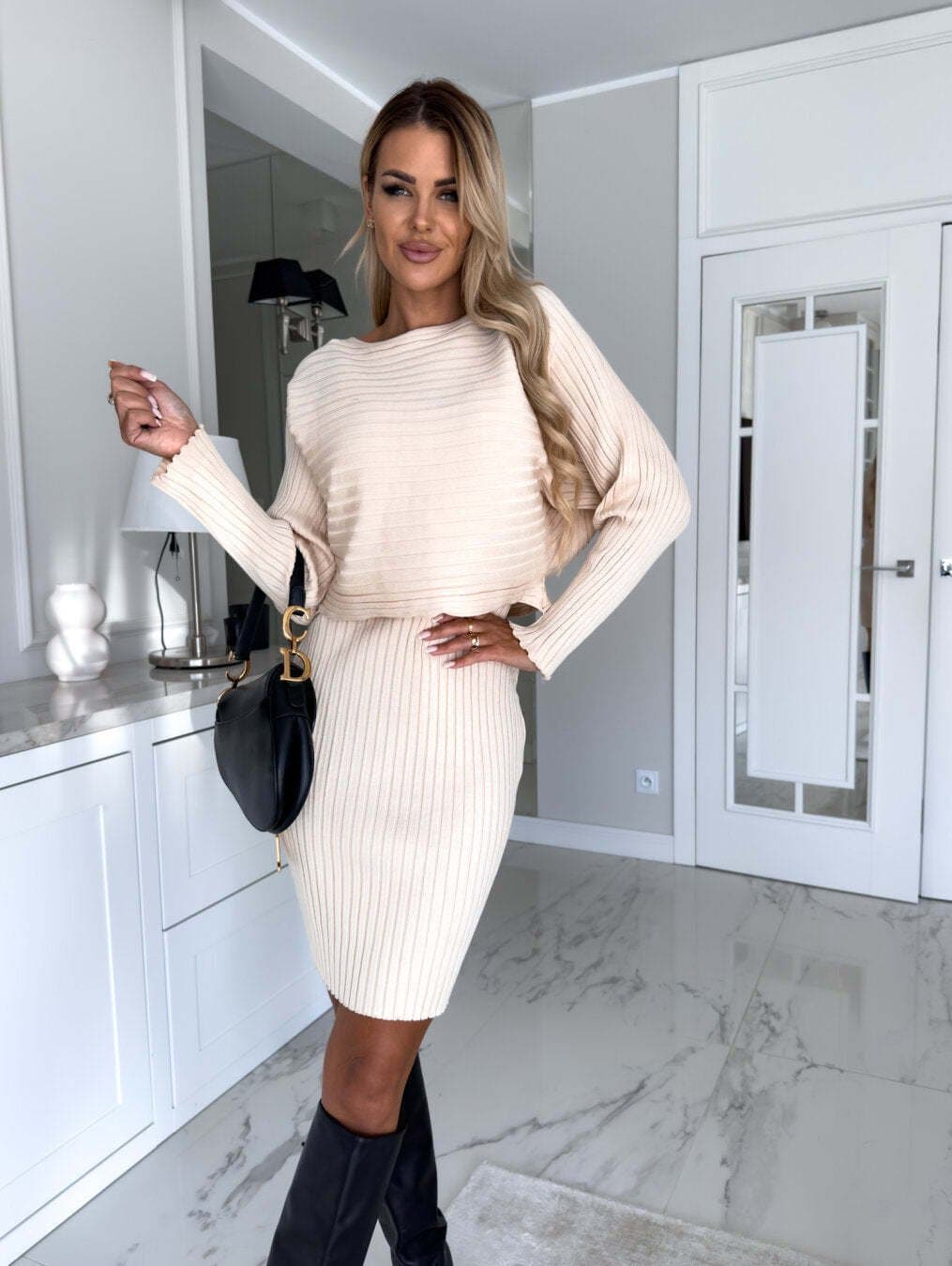 Nieuw product 49% korting e??￥2024 Nieuw Gebreide pullover trui en cami-jurk set