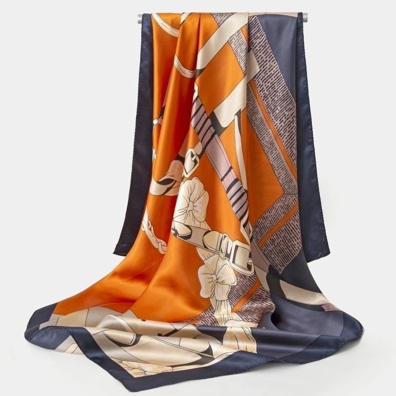 Spring Artificial Silk Women's Satin Scarf Printed All-matching Scarf 90 Large Kerchief Mother's Day Gift
