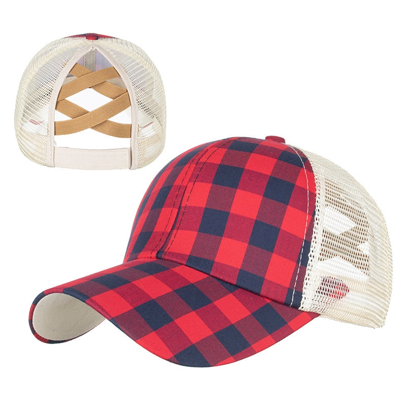 Women's Commute Color Block Patchwork Flat Eaves Baseball Cap