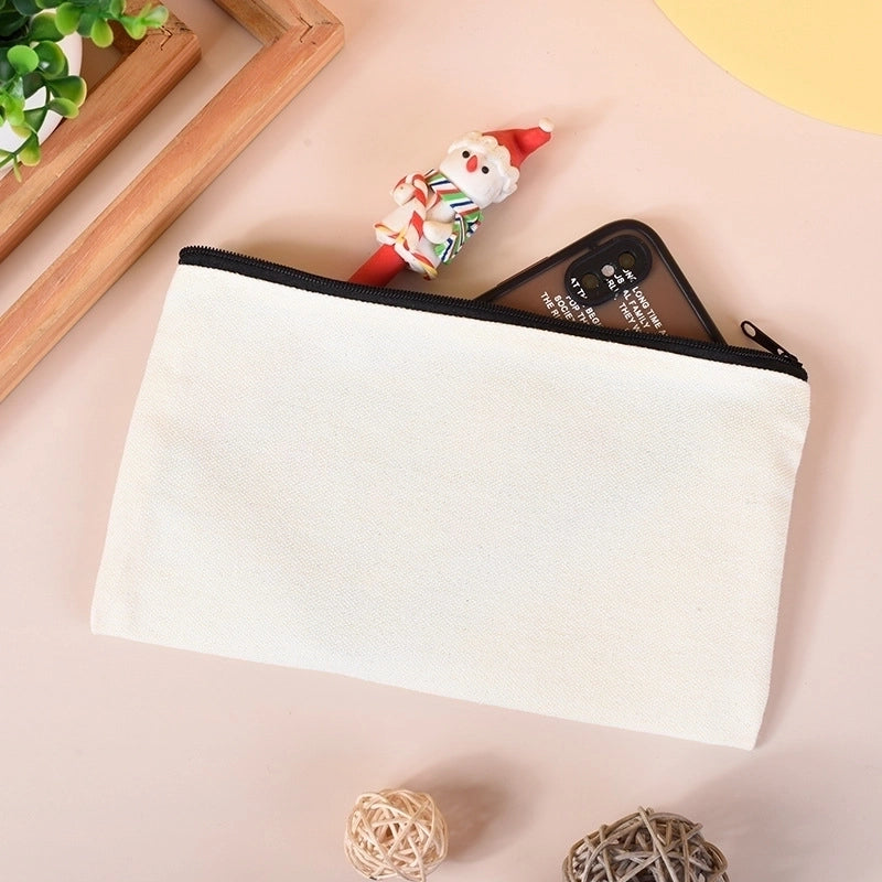 10 Pieces In Stock Blank Canvas Zipper Bag Canvas Cosmetic Bag Zipper Pencil Bag Canvas Bag Custom