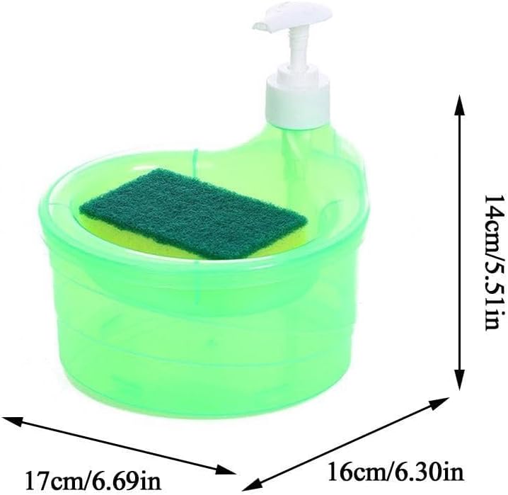 Soap Dispenser Pump With Sponge Manual Press Cleaning Soap Tool Container