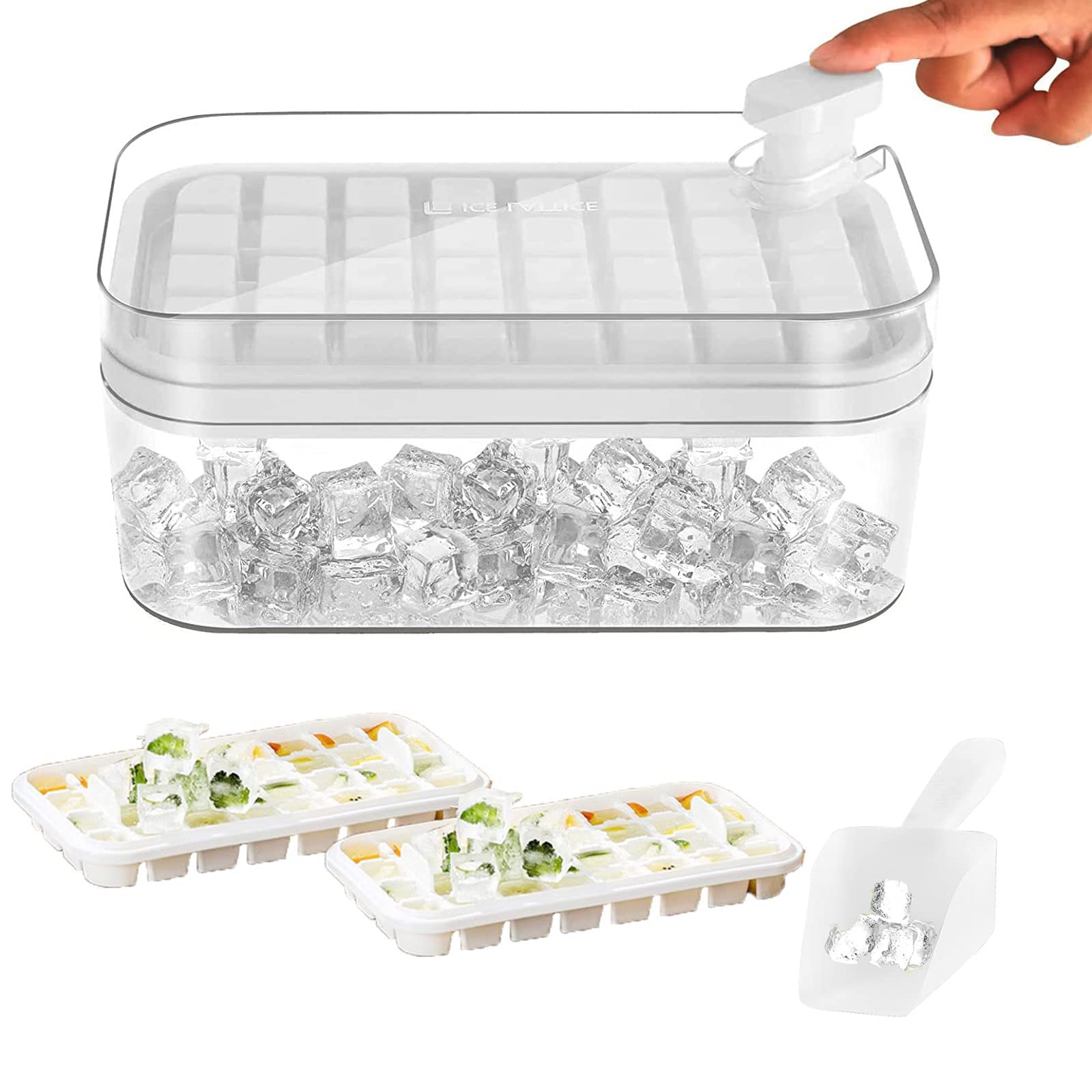 🔥🔥🔥Ice Cube Tray with Lid and Bin