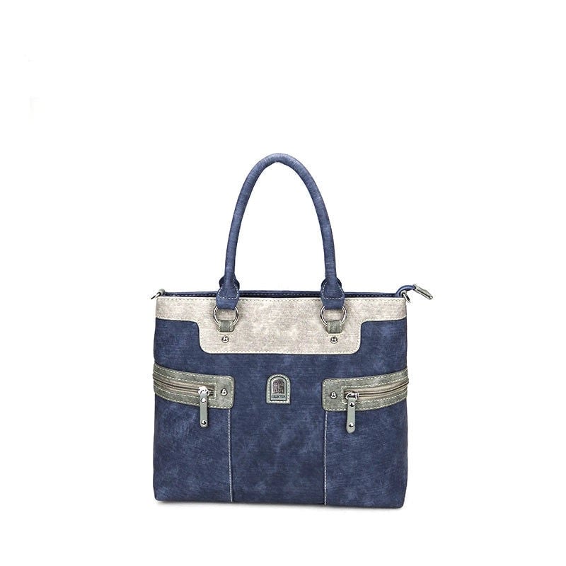 Women's Medium Semi-Pu Material Color Block Streetwear Square Zipper Shoulder Bag