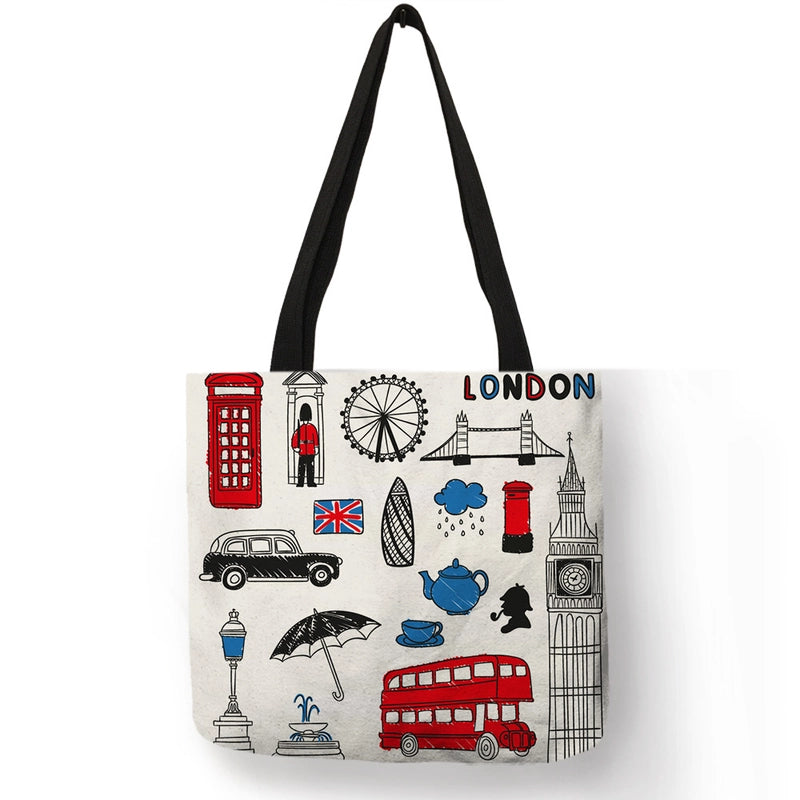 Women's Medium Polyester Printing Basic Classic Style Square Open Shoulder Bag