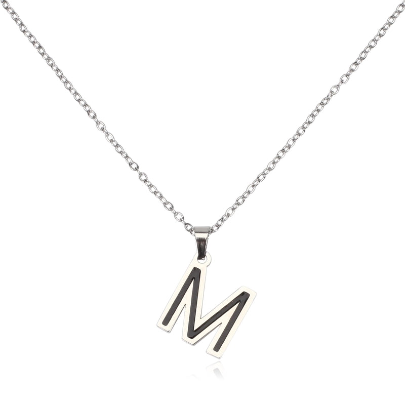 304 Stainless Steel Sweet Polishing Letter Pendant Necklace