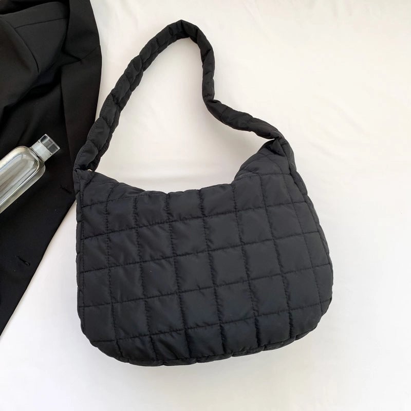 Women's All Seasons Cotton Solid Color Streetwear Square Zipper Shoulder Bag