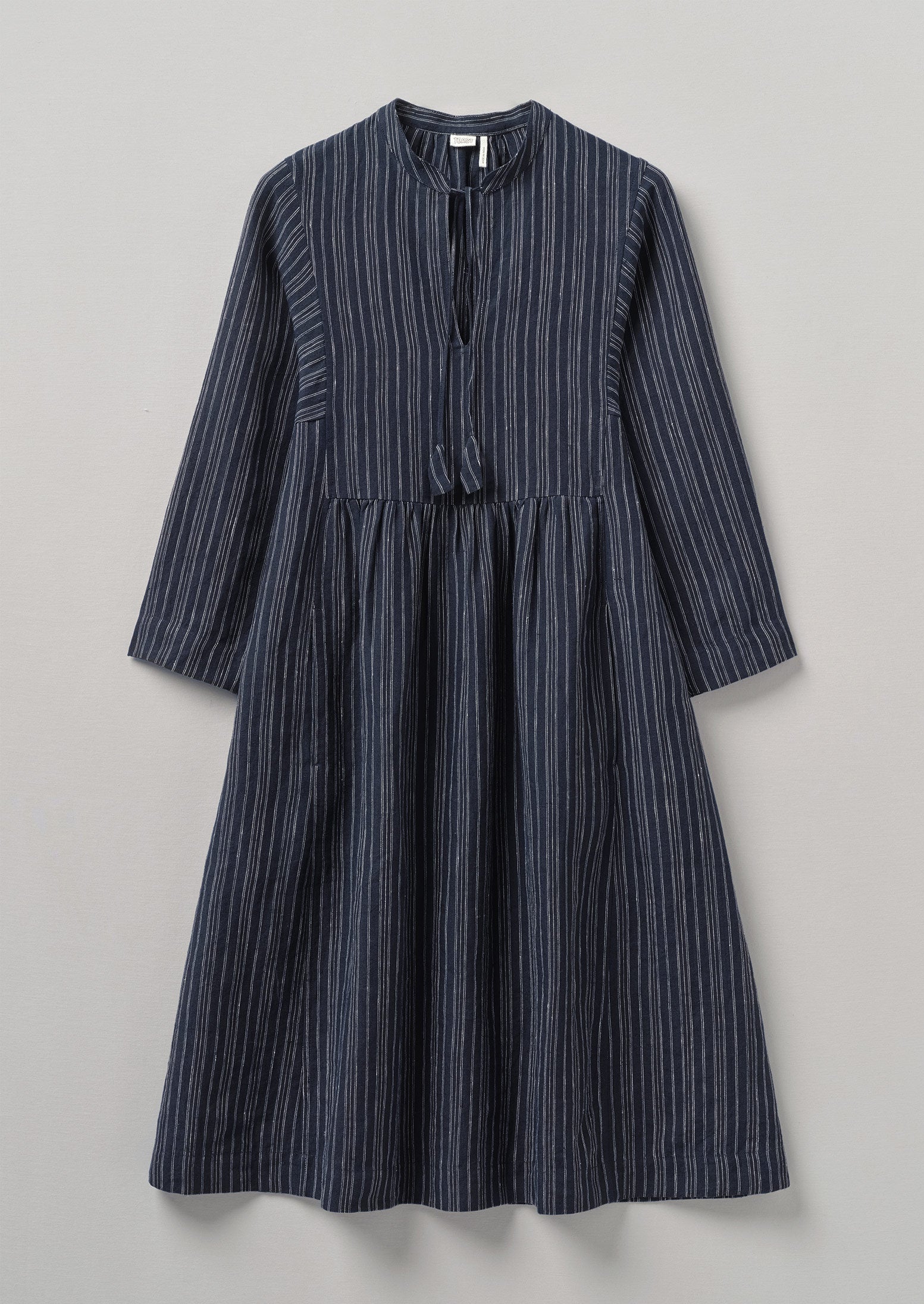 Stripe Linen Tunic Dress | Navy