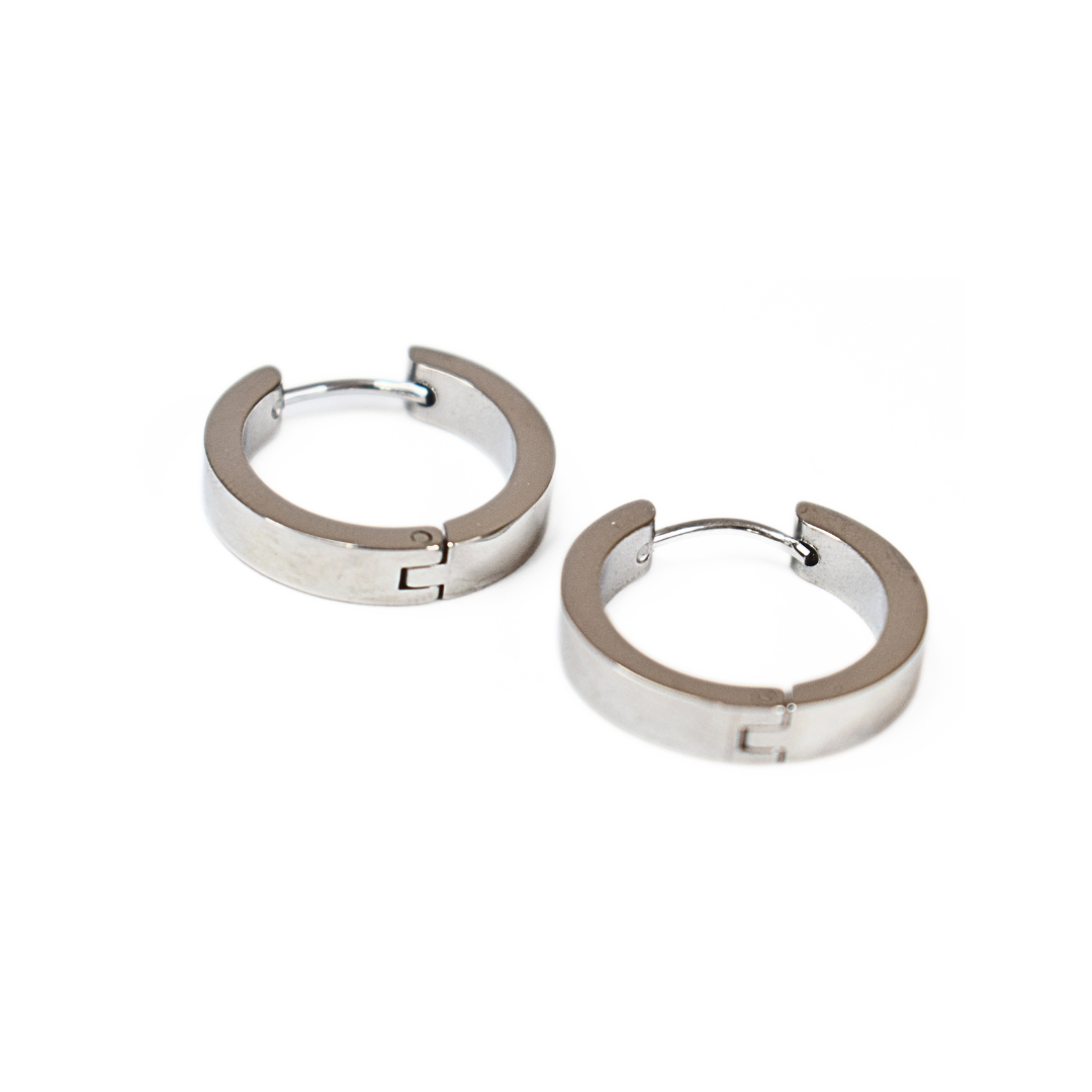16mm edged hoops - Silver