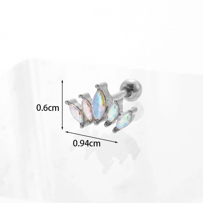Ear Cartilage Rings & Studs Geometric Copper Plating Artificial Gemstones