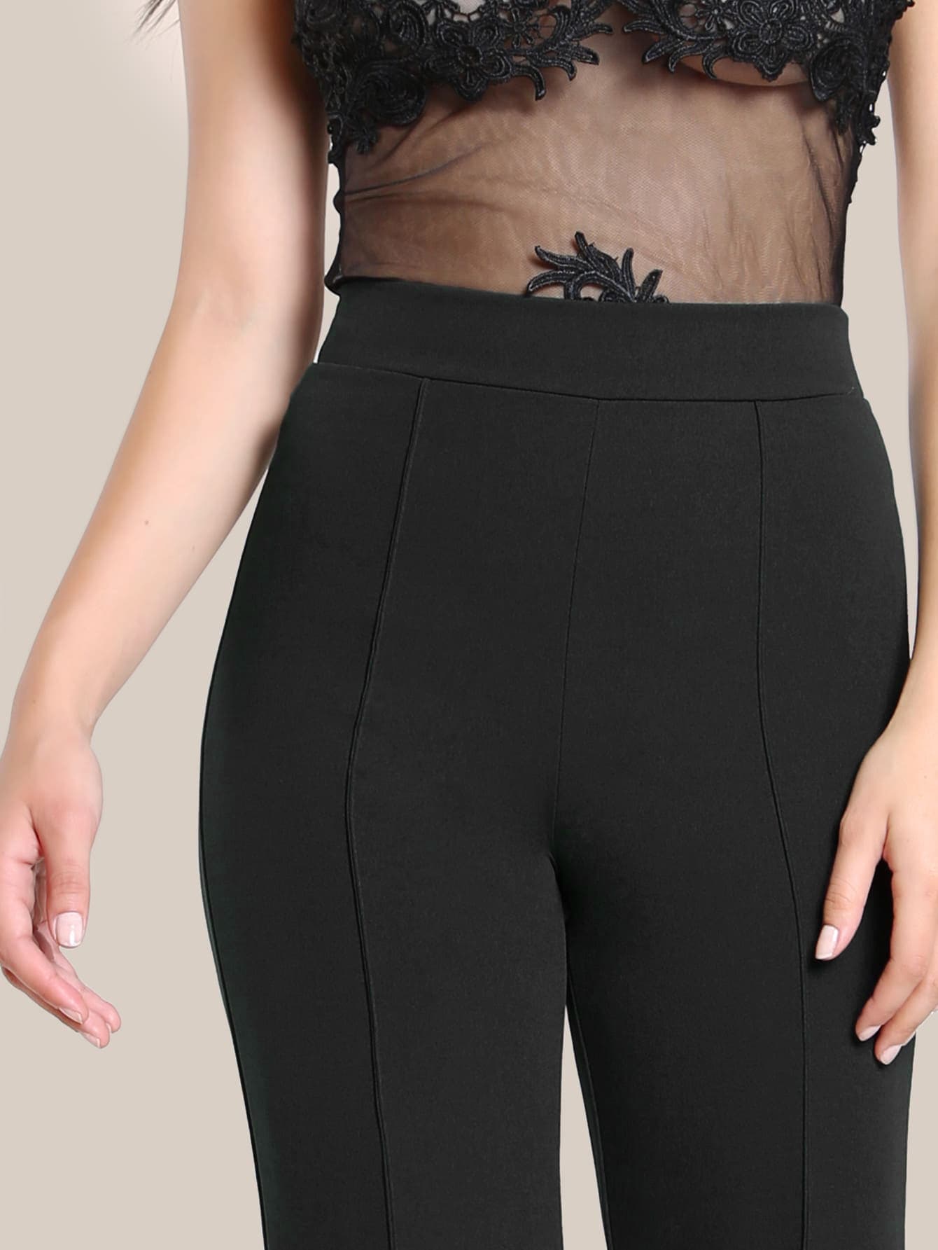 Wide Band Waist Zip Back Pants( Clearance sale