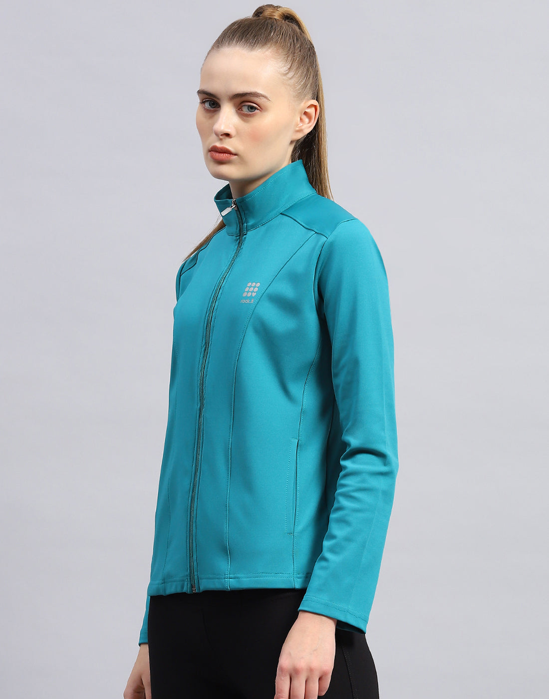 Women Turquoise Blue Solid Collar Full Sleeve Top