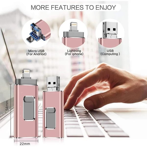 4 In 1 High Speed USB Flash Drive For iPhone. iPad. Android. PC & More Devices