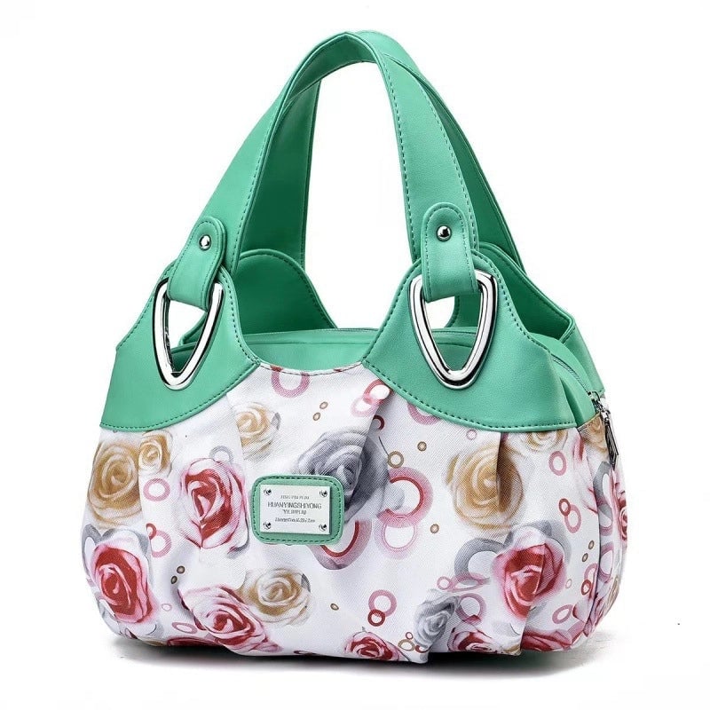 Women's Large Pu Leather Flower Elegant Sewing Thread Dumpling Shape Zipper Cloud Shape Bag