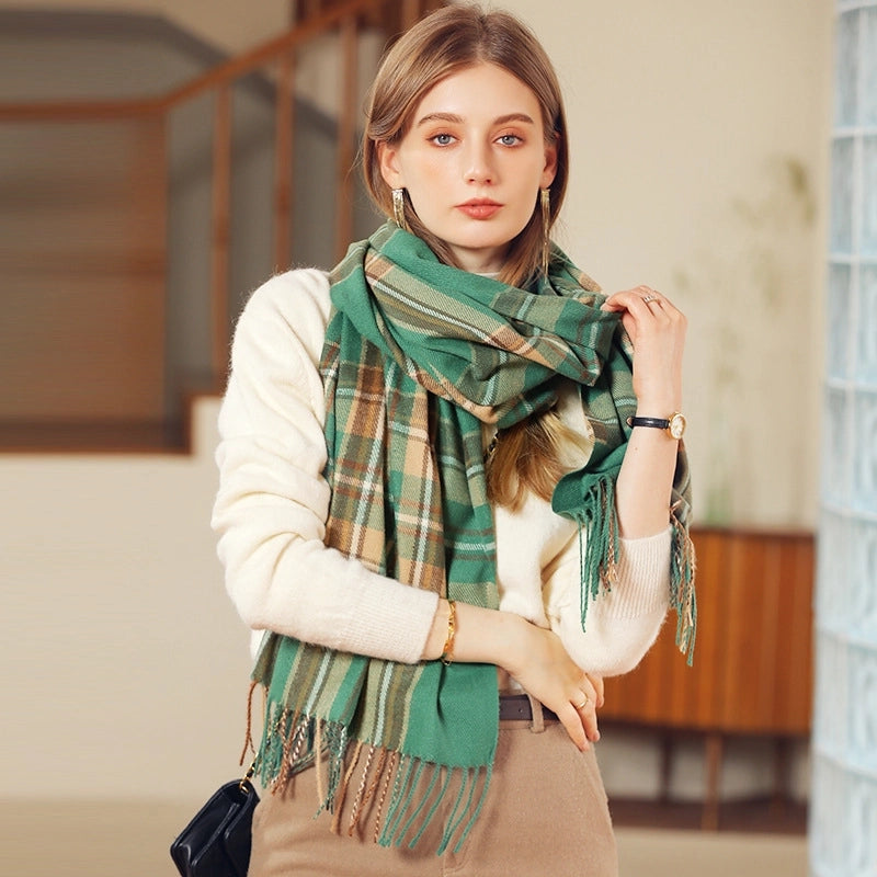 Women's Casual Elegant Streetwear Plaid Imitation Cashmere Scarf