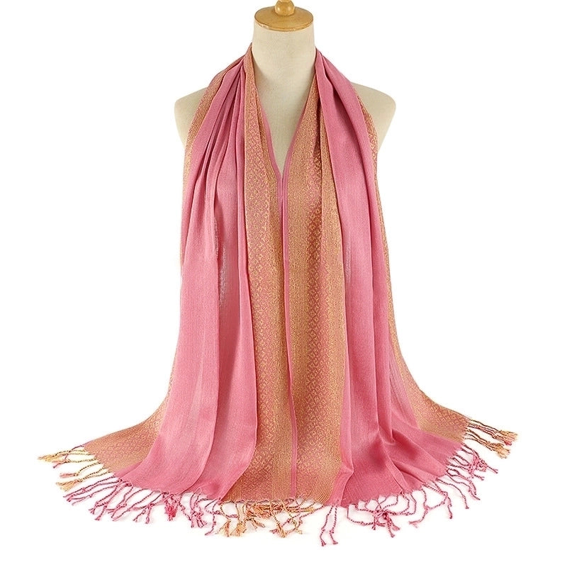 Women's Minimalist Color Block Cotton Scarf