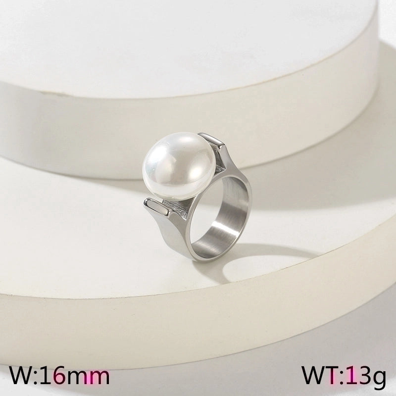 Stainless Steel Minimalist Roman Style Geometric Rings