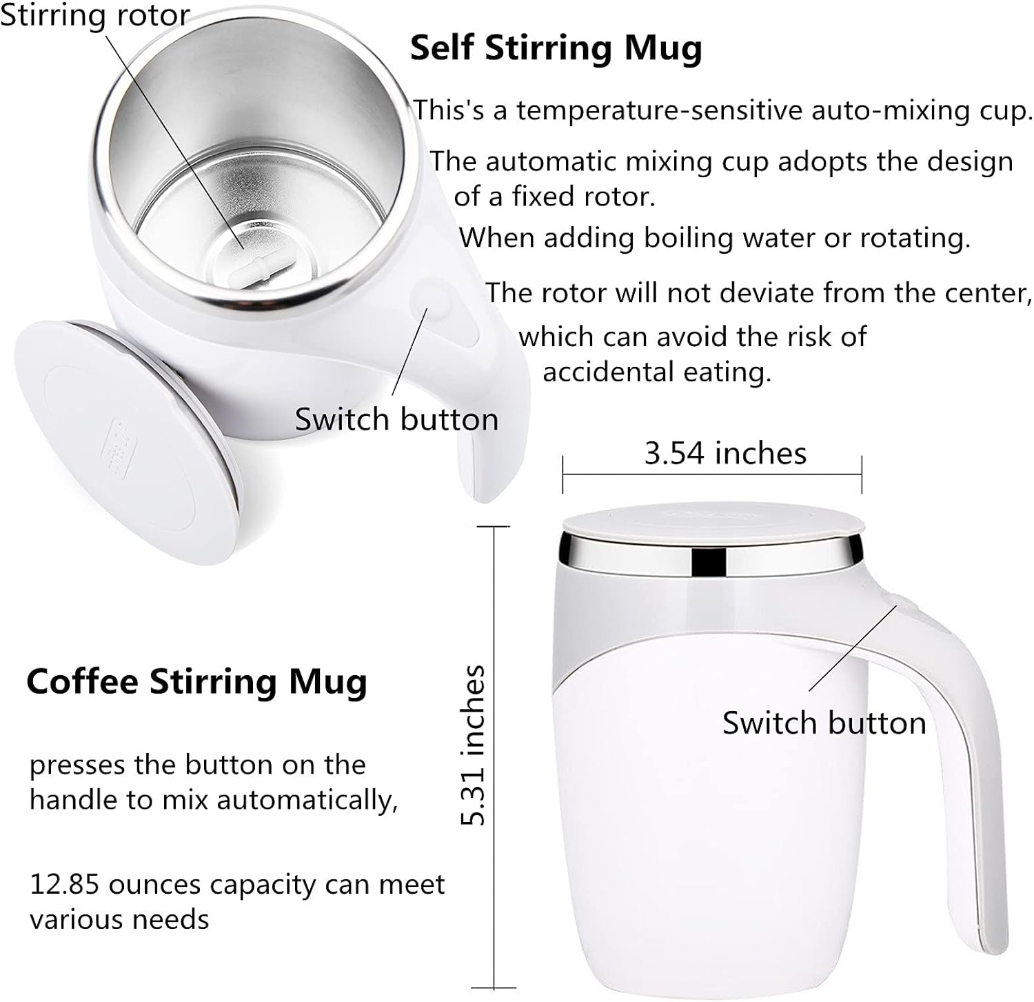 Automatic Magnetic Stirring Coffee Mug