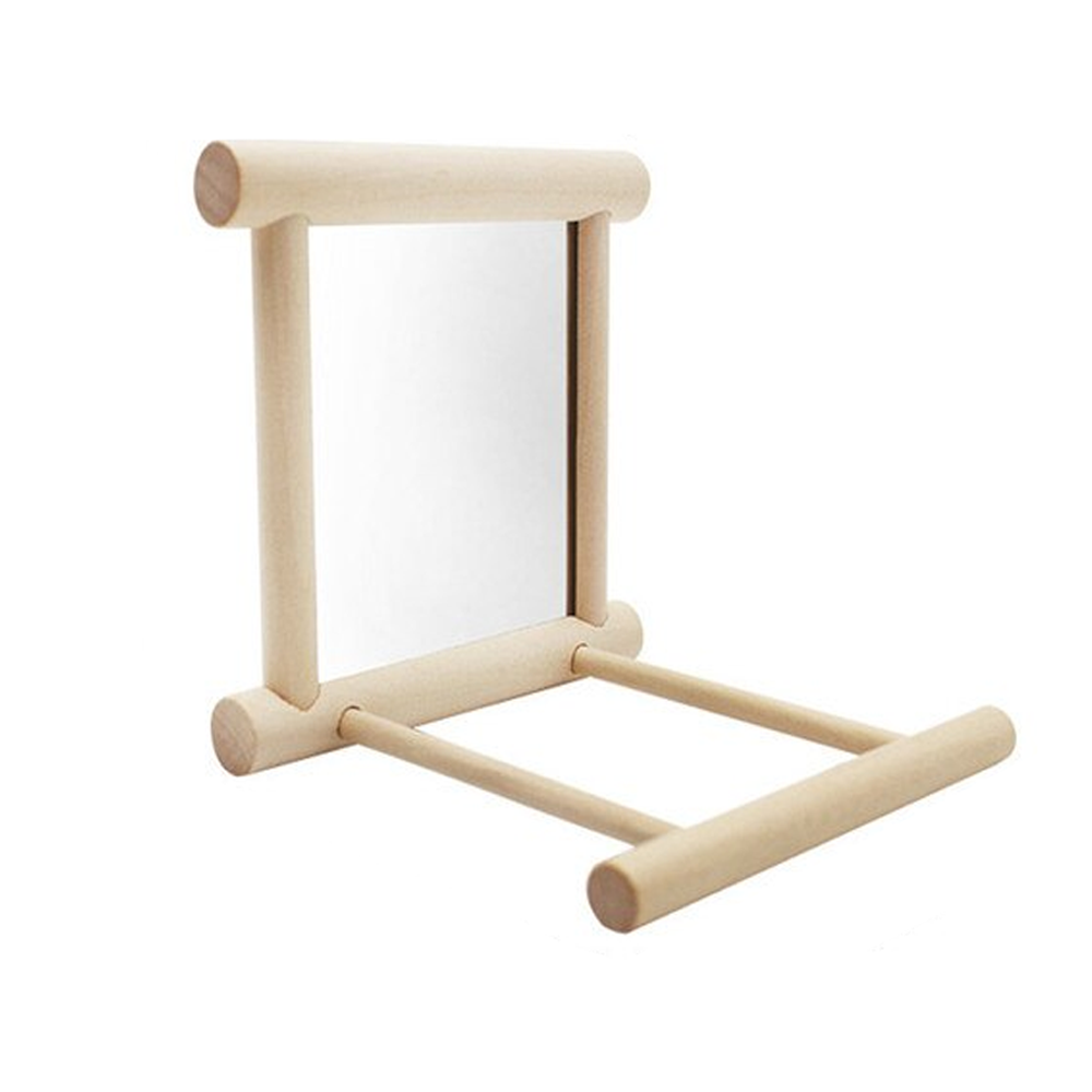 Bird Mirror with Wooden Hanging Toy