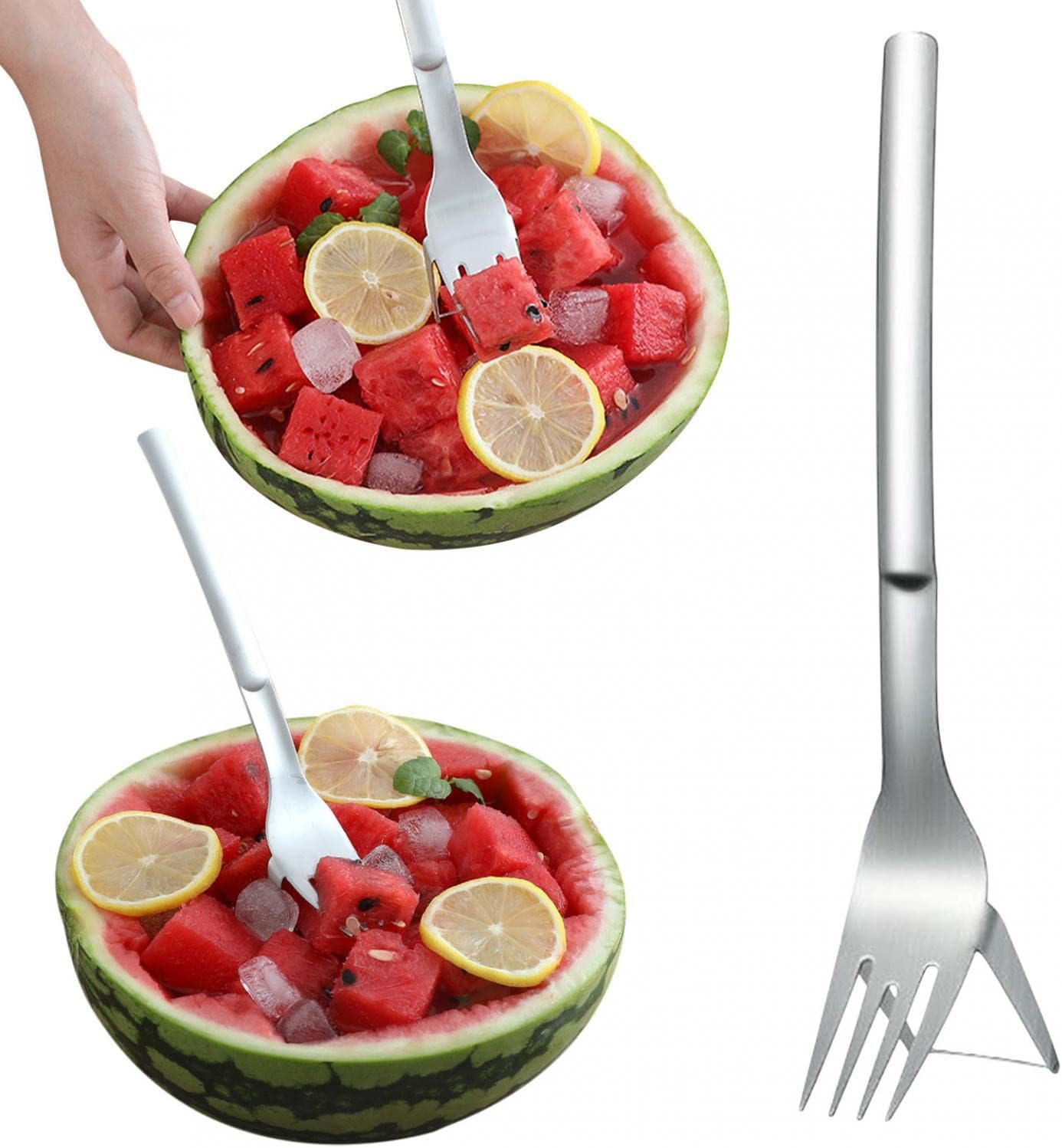 2-In-1 Watermelon Fork Slicer. Stainless Steel Watermelon Slicer Cutter