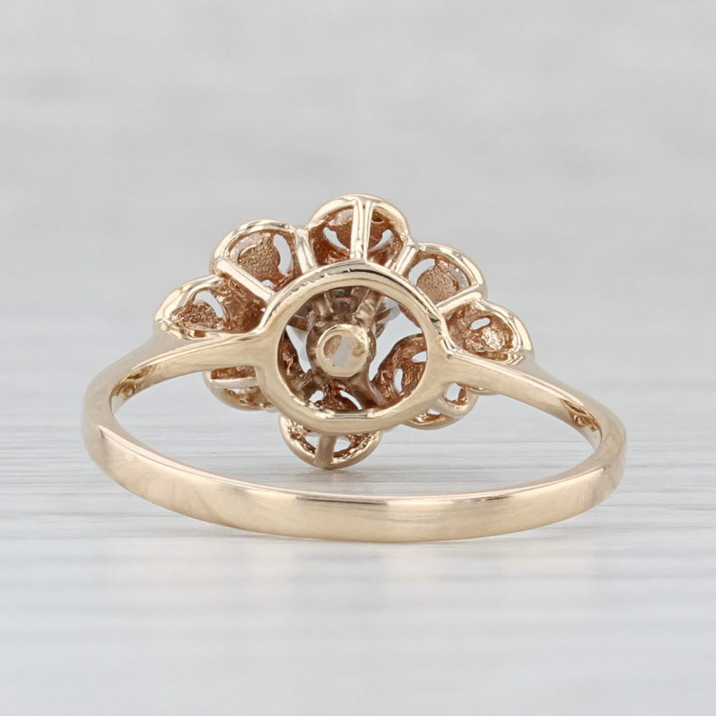 Vintage Diamond Cluster Ring 10k Yellow Gold Size 7