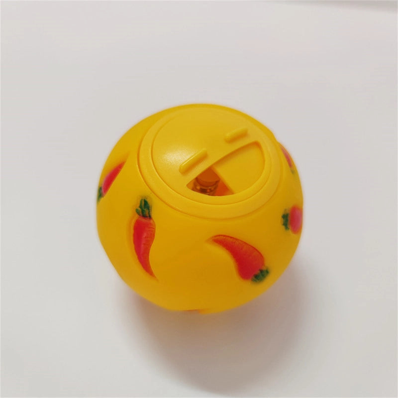 Dog Leakage Ball Toy Hamster Rabbit Slow Feeding Toy Ball Carrot Pattern Enhance Pet Appetite