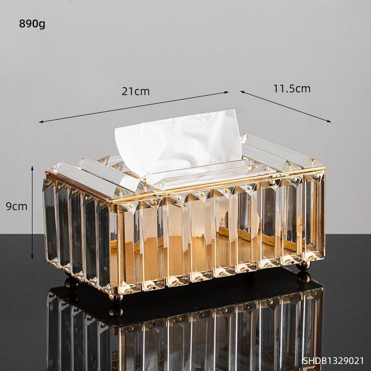 CRYSTAL GLASS TISSUE BOX