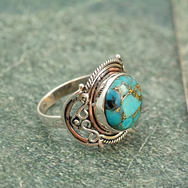 🎁Sterling Silver Boho Turquoise Ring