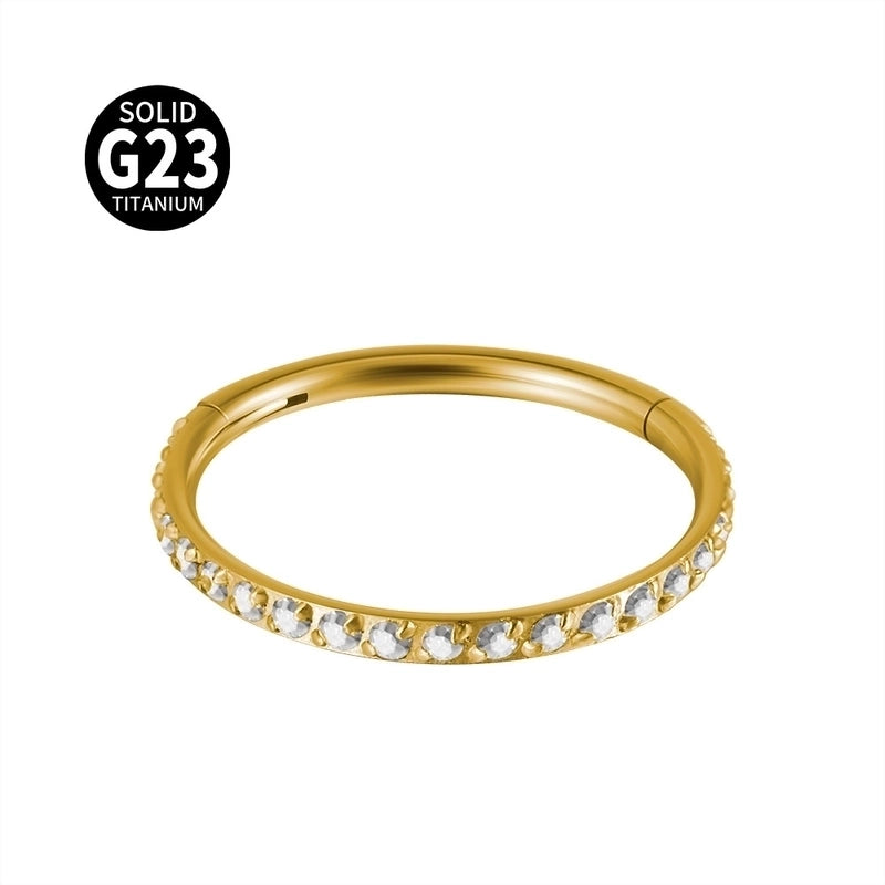 1 Piece Nose Rings & Studs Minimalist Round G23 Titanium Zircon Inlay Zircon