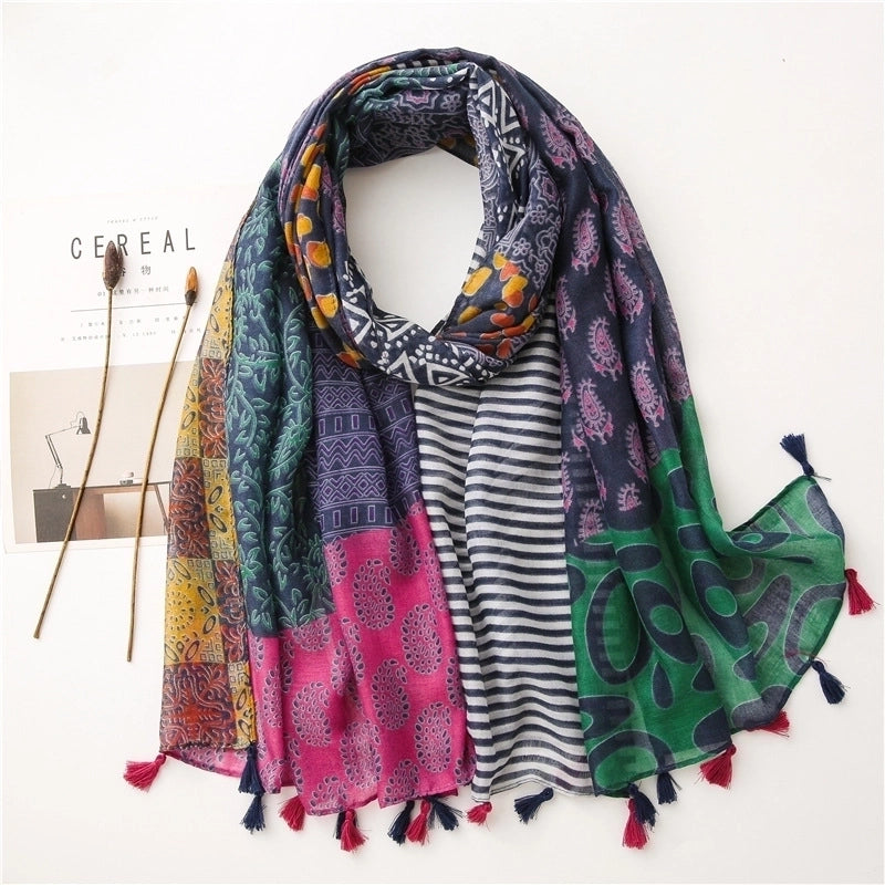 Hot Selling Fashion Color Cotton Linen Scarf Silk Scarf