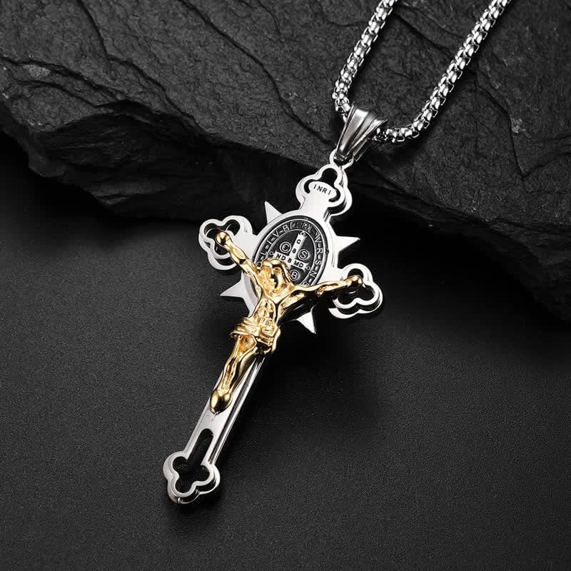 🙏 48% OFF🙏ST.Benedict Protection Cross Power Pendant Necklace