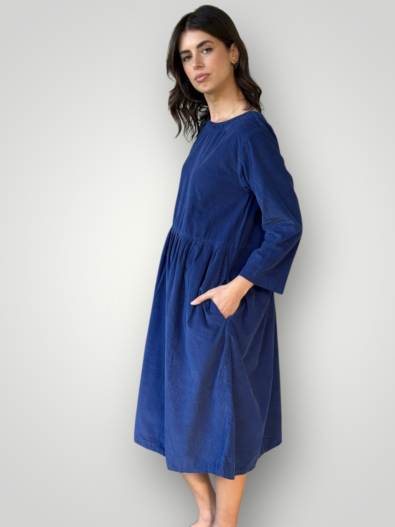 april dress - blue dusk cord