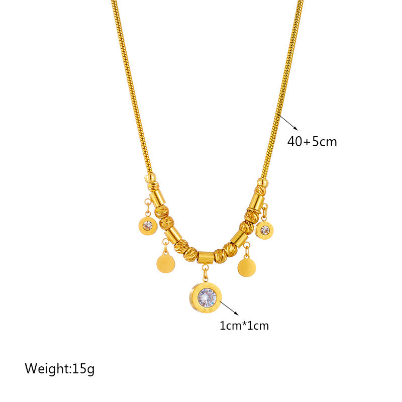 Fashion Women Circle Titanium Steel Electroplating Jewelry Sets