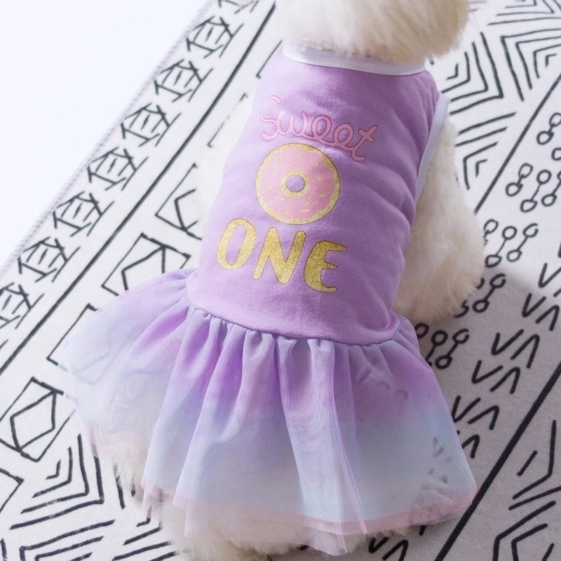 Fashion Pet Clothes Fluffy Mesh Sundress