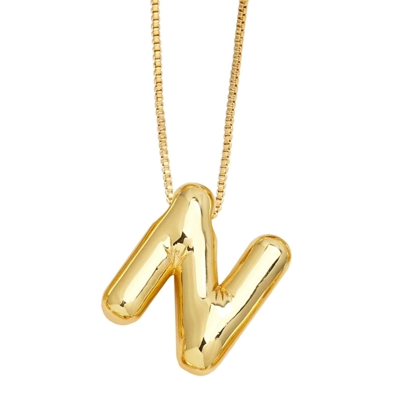 Minimalist Letter Copper Plating Pendant Necklace