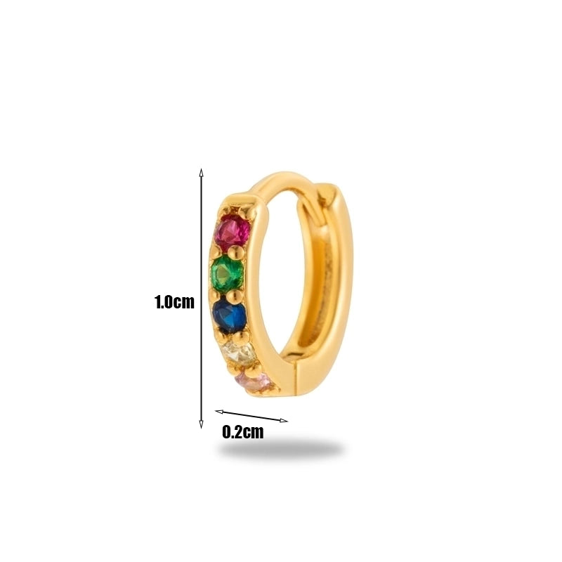1 Piece Minimalist Classic Style Geometric Plating Inlay Copper Zircon 18k Gold Plated Ear Studs
