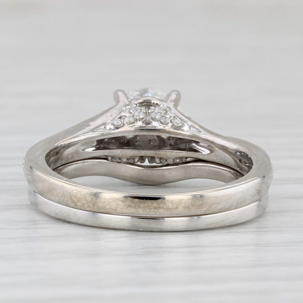 Semi Mount Diamond Engagement Ring Wedding Band Bridal Set 14k Gold Size 7.5