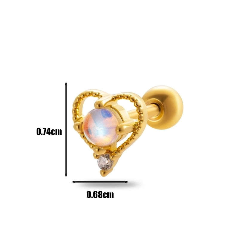 1 Piece Ear Cartilage Rings & Studs Minimalist Geometric 316L Stainless Steel  Copper Plating Inlay Zircon