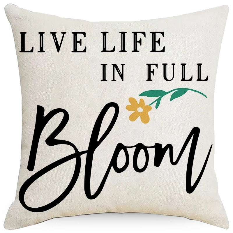 Pastoral Plant Flower Linen Pillow Cases