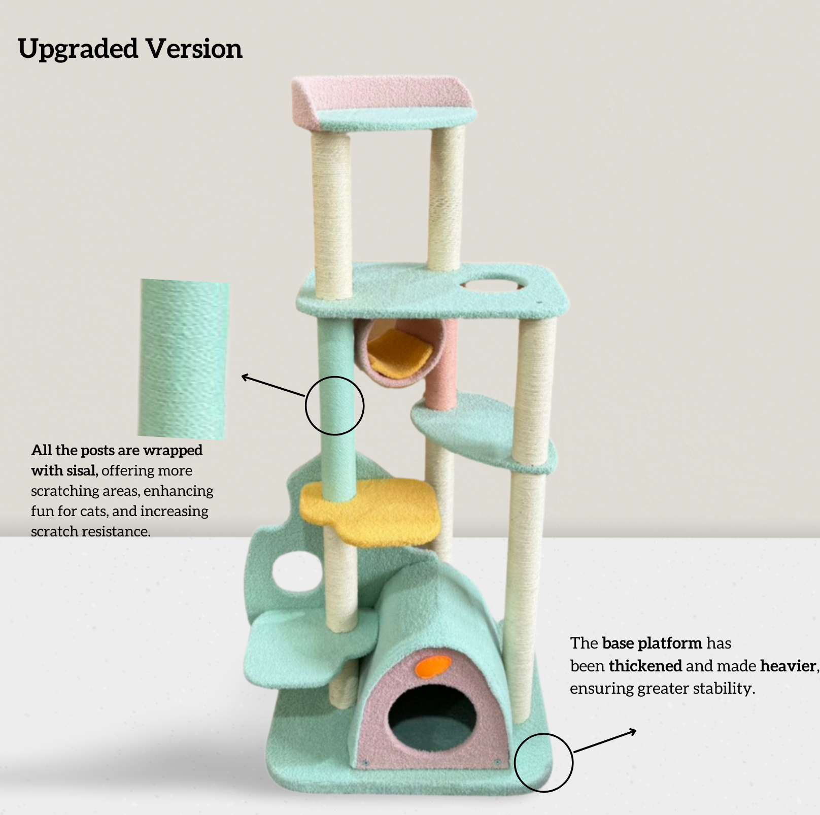 Dreamy Macaroon Party Cat Tree with Scratching Post and Nest